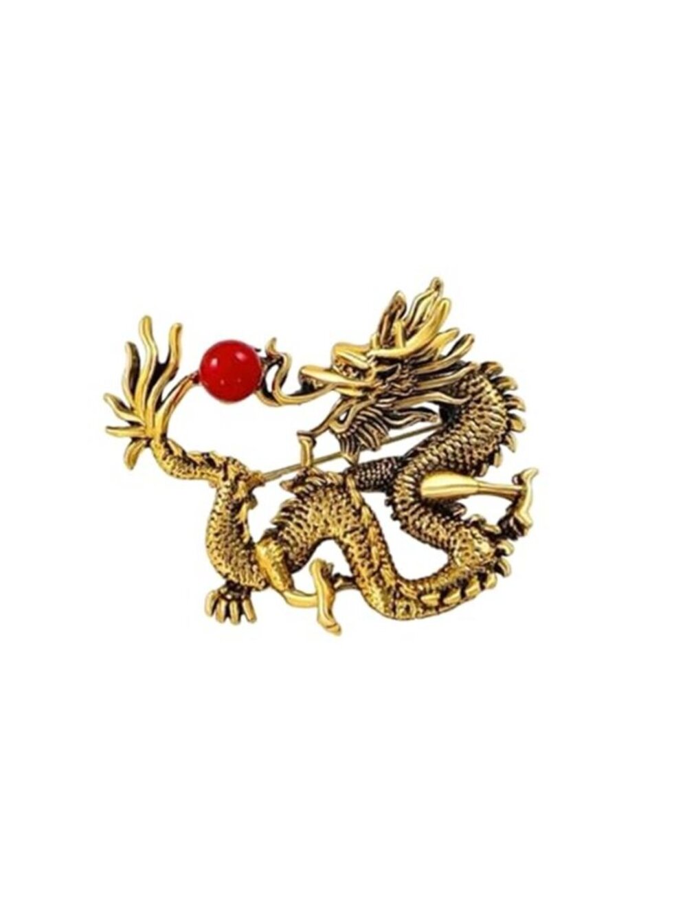 Enamel Flying Dragon Brooch Pin for Men Women Punk Retro Rhinestone Dragon